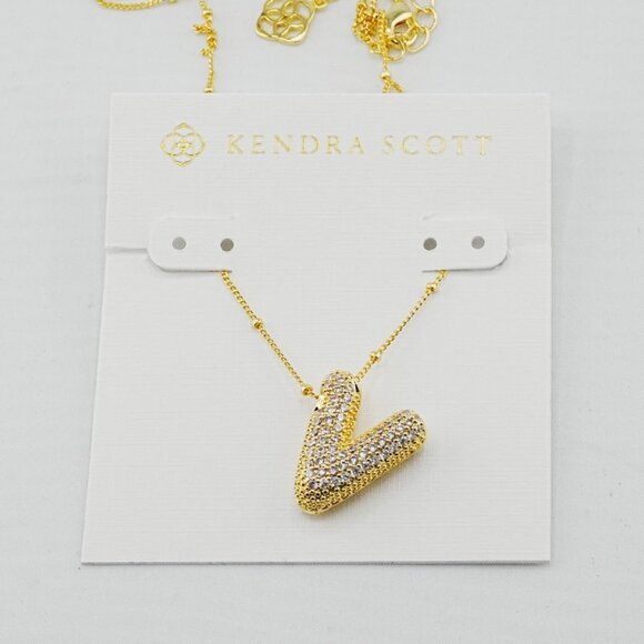 Kendra Scott Letter Necklace with Crystals - Picture 1 of 1